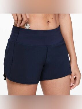Lululemon True Navy Speedup Shorts Size 10